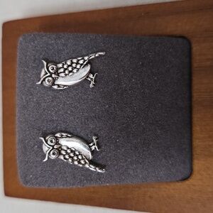AeraVida Sterling Silver Owl Earrings New In Package